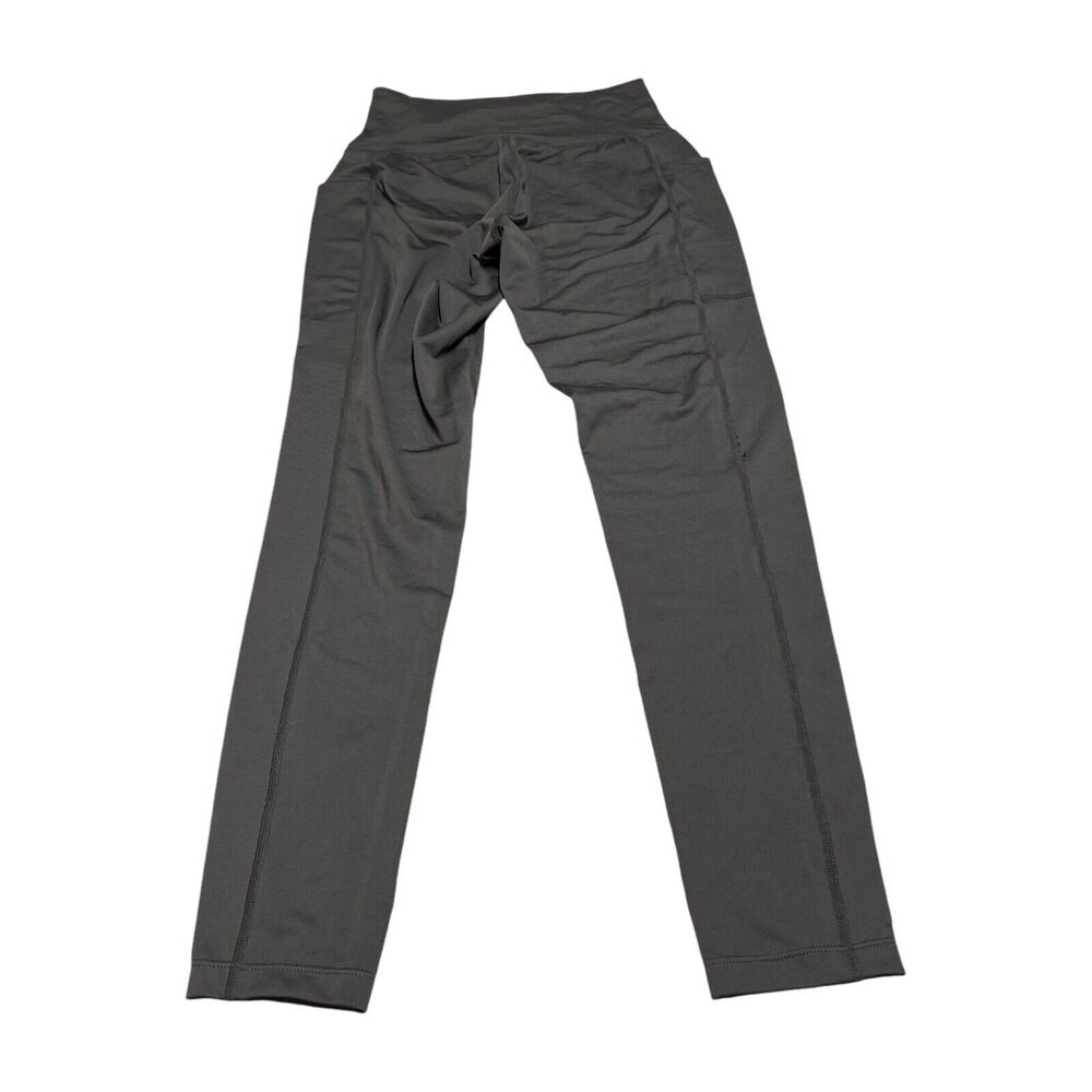 Reebok Leggings Women's Small Gray Stretch Logo Pockets Pull-On Elastic Waist - Picture 3 of 7